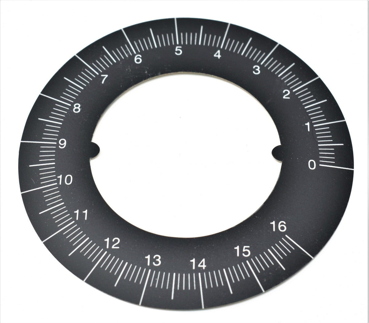 EK43 Black adjustment label with finer markings 0-16