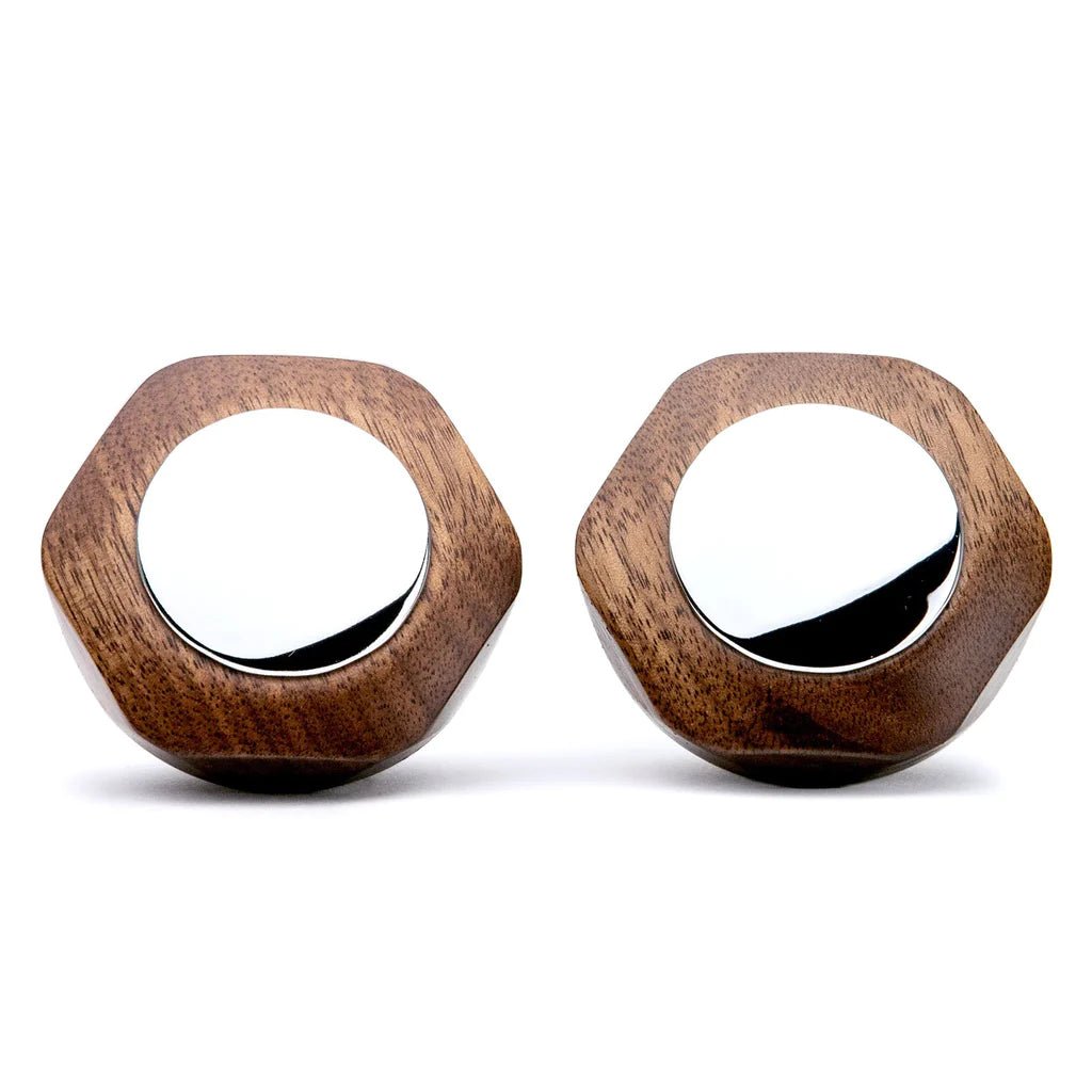 Wood Knobs with Chrome (Set of 2) - The Noble Barista-Clive Coffee-